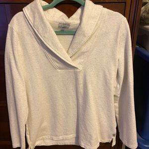women’s long sleeve top grey/white